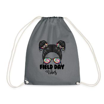 Messy Bun Girl Field Day Vibes Messy Bun Girls - Turnbeutel - Grau - Vorne