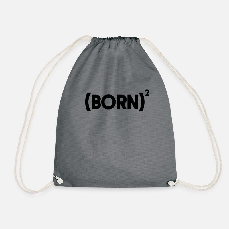 Born Squared Taufen Christian Born Wander - Turnbeutel - Grau