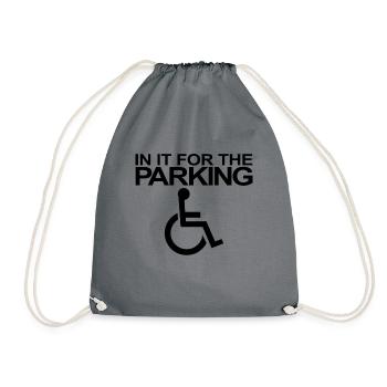 Darin f�r die Parkpl�tze behindert behindert - Turnbeutel - Grau - Vorne