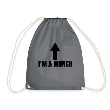 Ich bin ein Munch -Pfeil, der lustig erwachsenen H - Turnbeutel - Grau - Vorne