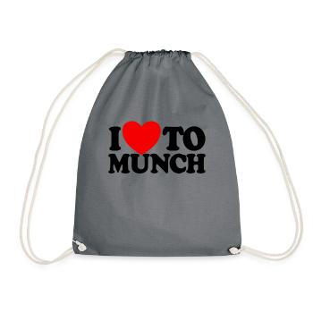 Ich liebe es, rotes Herz f�r Erwachsene Humor Lieb - Turnbeutel - Grau - Vorne