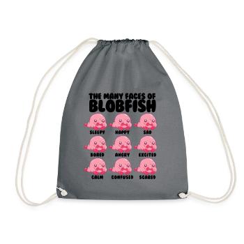 Die vielen Gesichter von Blobfish Love Blobfish lu - Turnbeutel - Grau - Vorne
