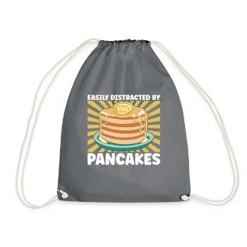 Distracted By Pancakes - Drawstring Bag - grey - Front