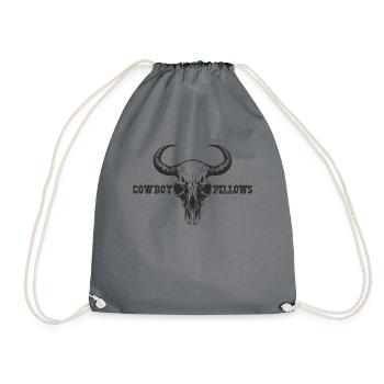 Cowboy Kissen Western girl Frauen Cowboy - Turnbeutel - Grau - Vorne