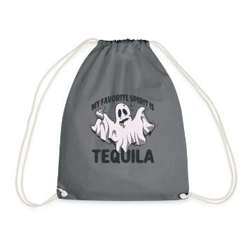 Mein Lieblingsgeist ist Tequila Halloween Ghost - Turnbeutel - Grau - Vorne