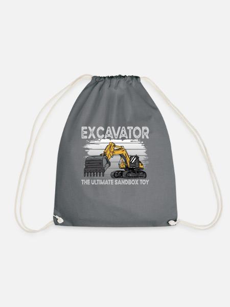Bagger Sandkasten - Turnbeutel - Grau
