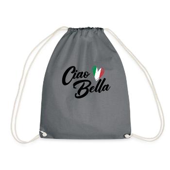 Ciao Bella Italienisch Hallo Auf Wiedersehen besuc - Turnbeutel - Grau - Vorne