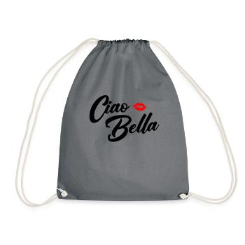 Ciao Bella Italienisch Hallo Auf Wiedersehen besuc - Turnbeutel - Grau - Vorne