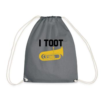 Ich toot Tuba Funna Jazz Tuba Player School Band - Turnbeutel - Grau - Vorne