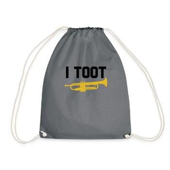 Ich toot Funny Jazz Trompetenspieler Jazz School B - Turnbeutel - Grau - Vorne
