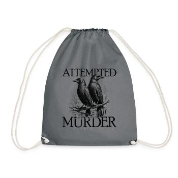 Versuchter Mord Edgar Allan Poe Mord an Krähen - Turnbeutel - Grau - Vorne