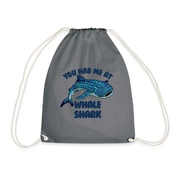 Du hattest mich im Whale Shark Funny Whale Shark - Turnbeutel - Grau - Vorne