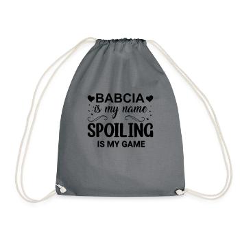 Babcia ist mein Name Beute ist mein Spiel Babcia - Turnbeutel - Grau - Vorne