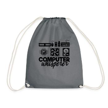Computer Whisperer IT Techy Herren-Tech-Support - Turnbeutel - Grau - Vorne