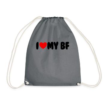 Ich liebe mein BF Red Heart Matching Couple Boyfri - Turnbeutel - Grau - Vorne
