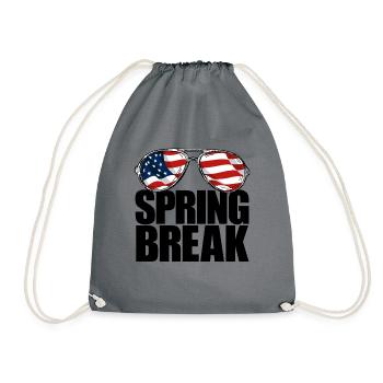Frühlingsferien, patriotische USA-Flagge, Frühling - Turnbeutel - Grau - Vorne