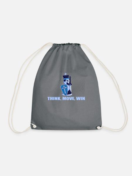 Schach Think Move Win - Turnbeutel - Grau