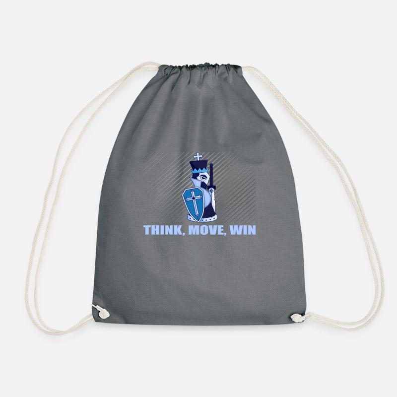 Chess Think Move Win - Drawstring Bag - grey
