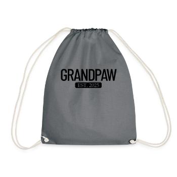 Grandpaw Est. 2025 Großeltern-Herren-Hunde-Opa - Turnbeutel - Grau - Vorne