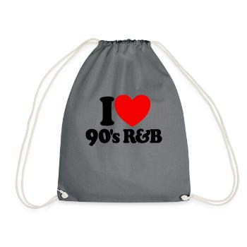 Ich liebe 90er R&B Red Heart Vintage Musik 90er R& - Turnbeutel - Grau - Vorne