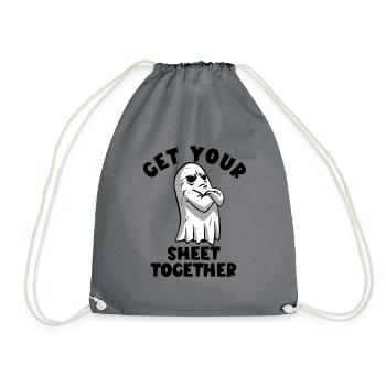 Halloween Ghost. Get your hand together - Drawstring Bag - grey - Front