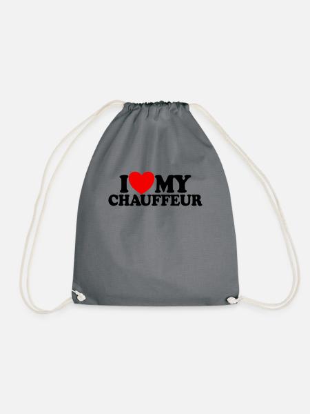 Ich liebe meinen Chauffeur. Red Heart Driver, mein - Turnbeutel - Grau