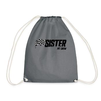 Pit Crew Sister Race Geburtstag Familie Racing Sis - Turnbeutel - Grau - Vorne