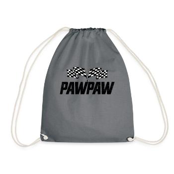 Matching Family Racing Birthday Pit Crew Pawpaw - Drawstring Bag - grey - Front
