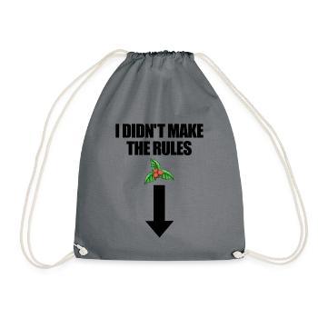 I didn't make the rules. Mistletoe- - Drawstring Bag - grey - Front