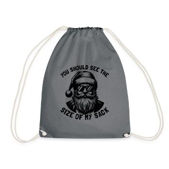 You should know the size of my sack men's Christmas - Drawstring Bag - grey - Front