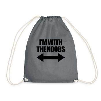 I'm at the Noobs Arrows Video Games Gamer no - Drawstring Bag - grey - Front