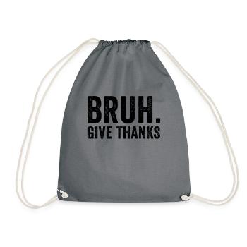 Bruh, Merci, Garçon, Adolescent, Hommes, Thanksgiving - Sac de sport léger - gris - Devant