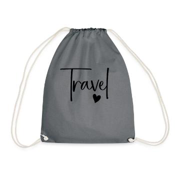 Travel Minimalist world traveler loves to - Drawstring Bag - grey - Front