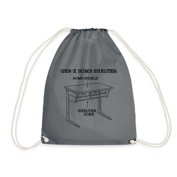 Gen-X Bomb Shelter Funny Generation X Bomb Shel - Drawstring Bag - grey - Front