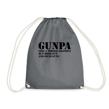 Gunpa wie ein normaler Opa, besitzt aber Waffen Gu - Turnbeutel - Grau - Vorne