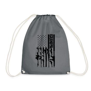 Gunpa Amerikanische Flagge Gun Opa Vatertag Gunpa - Turnbeutel - Grau - Vorne
