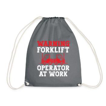 Forklift At Work - Drawstring Bag - grey - Front
