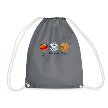 Fire Opal Diamond Topaz Gemstones, Subtle Anti- - Drawstring Bag - grey - Front