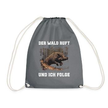 The forest calls hunters - Drawstring Bag - grey - Front