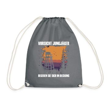 Beware of young hunters - Drawstring Bag - grey - Front
