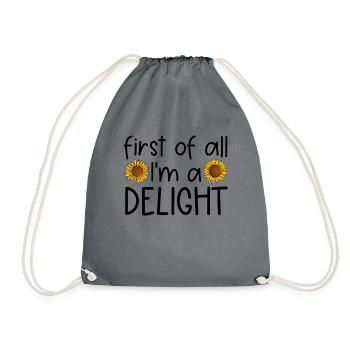 Tout d’abord, je suis un délice - Sac de sport léger - gris - Devant