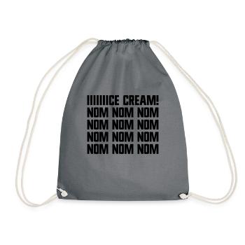 Eiscreme Nom Nom Nom Eisesser Eiscreme - Turnbeutel - Grau - Vorne