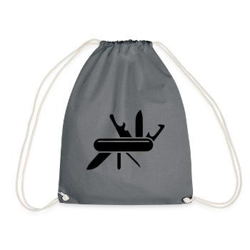 Pocket knife - Drawstring Bag - grey - Front