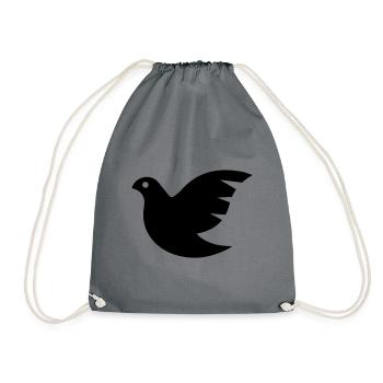Dove symbol - Drawstring Bag - grey - Front