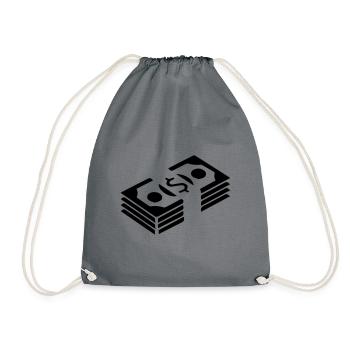 Geld Money silhouette - Turnbeutel - Grau - Vorne