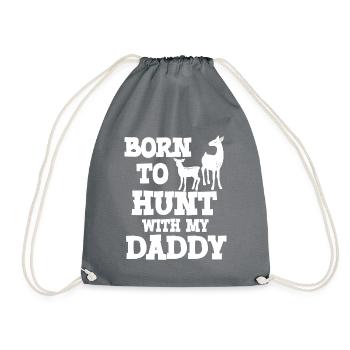Born to go hunting with dad Young hunters - Drawstring Bag - grey - Front