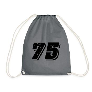 75 Zahl Symbol - Turnbeutel - Grau - Vorne