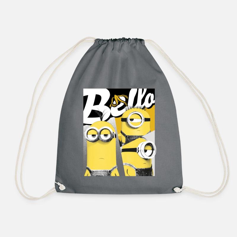 Minions Bello In Coolem Design Mit Banane - Turnbeutel - Grau