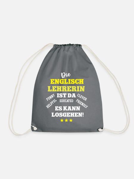 English Teacher Englischlehrerin Sprachlehrerin - Turnbeutel - Grau