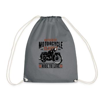 Motorrad Shirt - Turnbeutel - Grau - Vorne